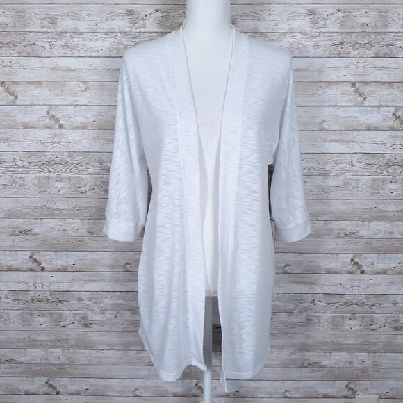 Laundry Womens Cardigan S White Half Sleeve 695A - Picture 1 of 5